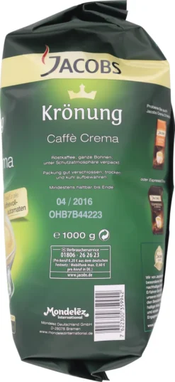 Jacobs Krönung Crema | Ganze Bohne | 1000g -AromaKaffee Angebote Store e8be5de50d1124cb66006c0bb1e2cea2