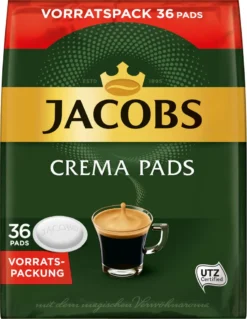 JACOBS Pads Crema Classic UTZ- 5 X 36 Getränke Vorteilspack + 1 Senseo Dose -AromaKaffee Angebote Store f1853182ce9758c9b4b0119d893964c3