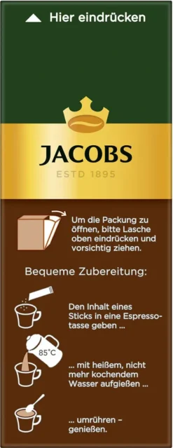 JACOBS Espresso Löslicher Kaffee 12er Pack - 12 X 25 Sticks -AromaKaffee Angebote Store f27c6f28ec73822b3615311343e31ac4