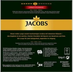 JACOBSLungo 6 Classico 200 Nespresso®* Kompatible Kaffeekapseln -AromaKaffee Angebote Store fd06f5c5bb3a92d0a03f322698d41a5b